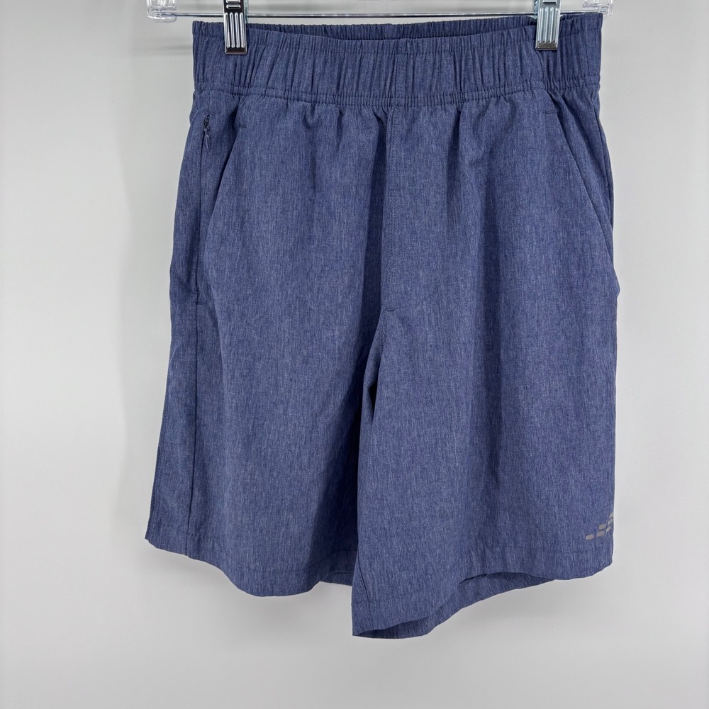BCG Mens Blue Athletic Training Shorts Elastic‎ Waist Pockets Running Gym